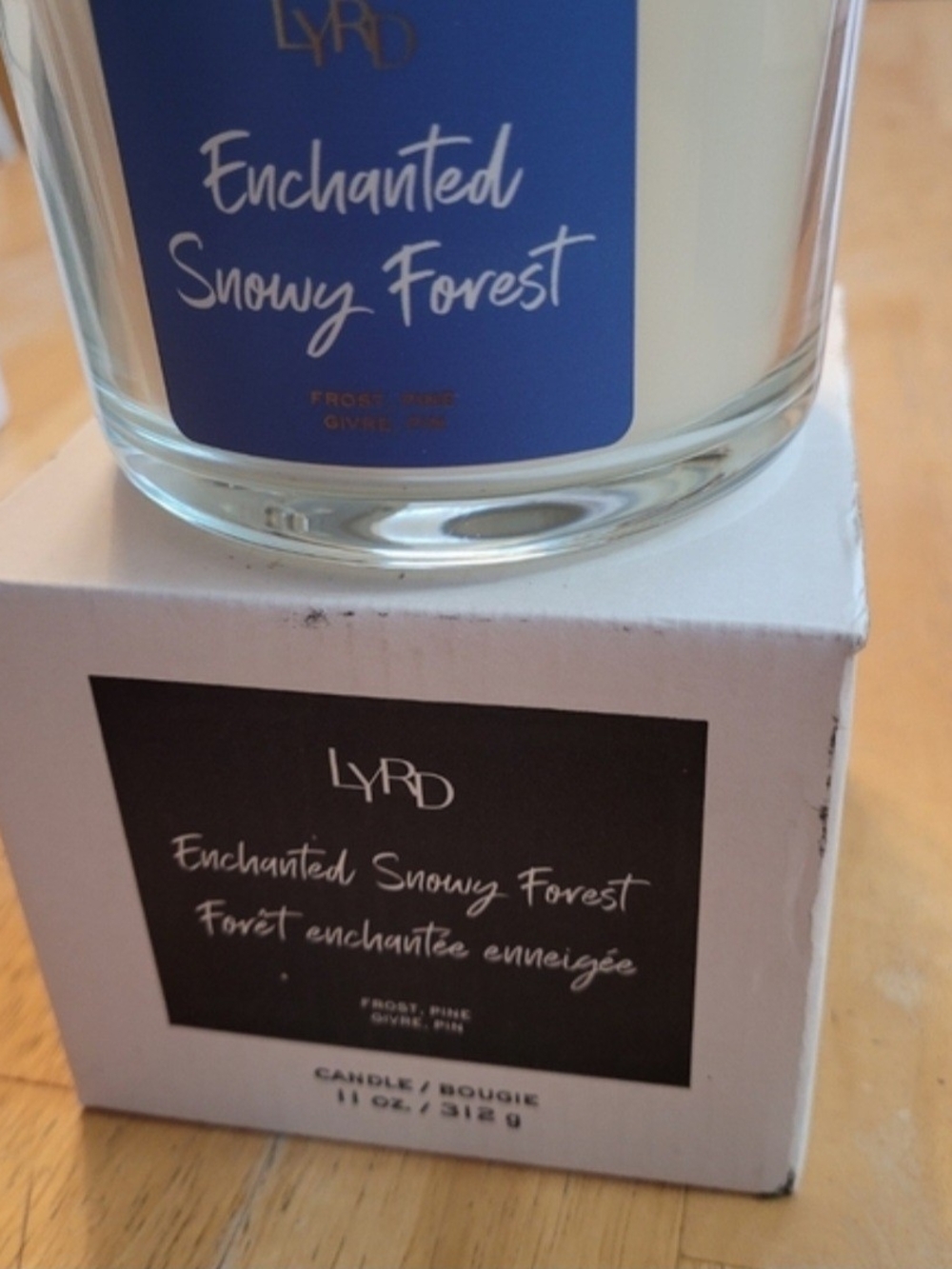 Avon Enchanted Snowy Forest Candle - Blue and White